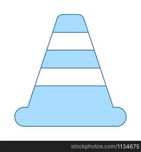 Icon Of Traffic Cone. Thin Line With Blue Fill Design. Vector Illustration.