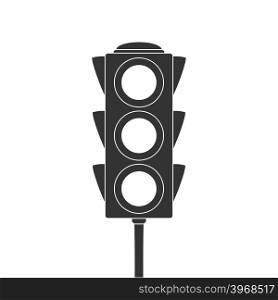 Icon of traffic light. Black style. Vector Illustration. Icon of traffic light.