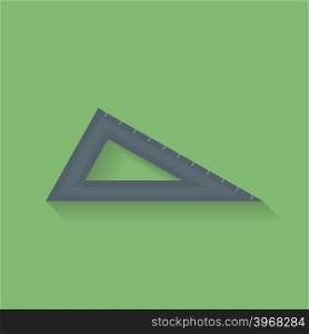 Icon of triangle ruler. Flat style vector icon. Icon of triangle ruler. Flat style