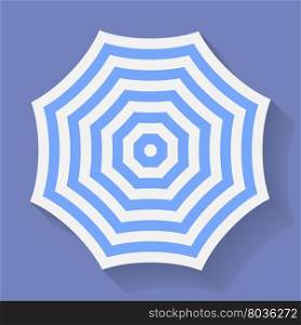 Icon of Umbrella. Icon of Umbrella. Stripped parasol symbol. Vector illustration