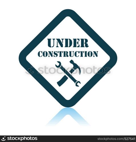 Icon Of Under Construction. Shadow Reflection Design. Vector Illustration.