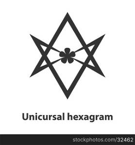 Icon of Unicursal hexagram symbol. Thelema religion sign