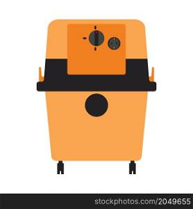 Icon Of Vacuum Cleaner. Flat Color Design. Vector Illustration.