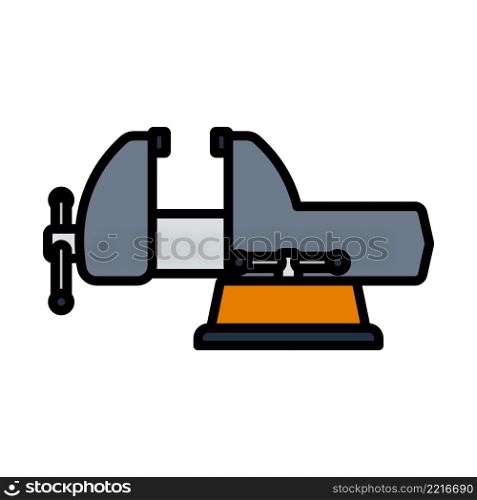 Icon Of Vise. Editable Bold Outline With Color Fill Design. Vector Illustration.