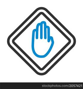 Icon Of Warning Hand. Editable Bold Outline With Color Fill Design. Vector Illustration.