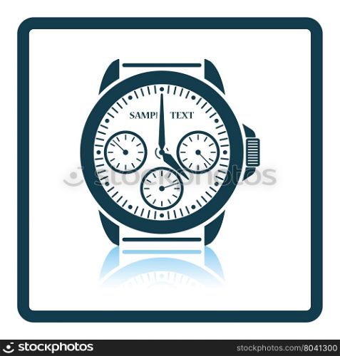 Icon of Watches. Shadow reflection design. Vector illustration.