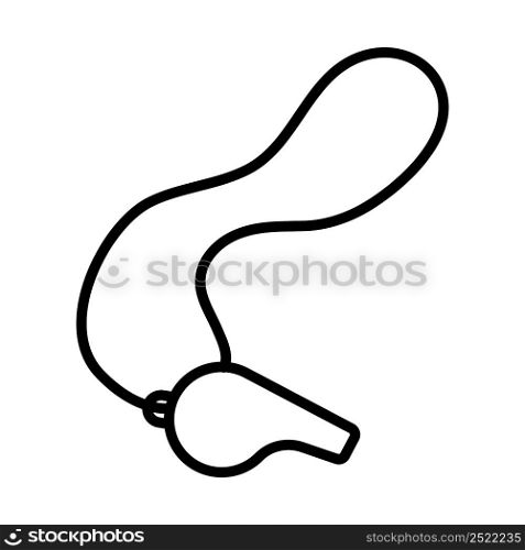 Icon Of Whistle On Lace. Bold outline design with editable stroke width. Vector Illustration.