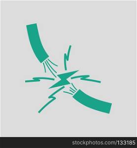 Icon of Wire . Gray background with green. Vector illustration.