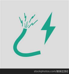 Icon of Wire . Gray background with green. Vector illustration.