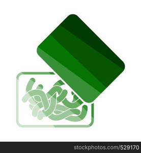 Icon Of Worm Container. Flat Color Ladder Design. Vector Illustration.