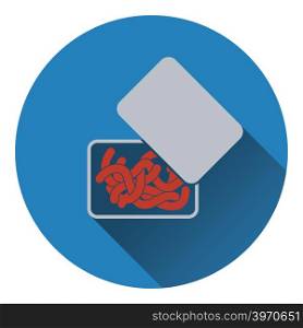 Icon of worm container. Flat design. Vector illustration.