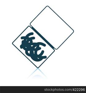 Icon of worm container. Shadow reflection design. Vector illustration.