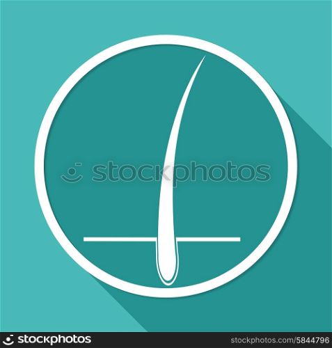 Icon on white circle with a long shadow