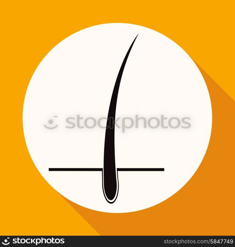 Icon on white circle with a long shadow