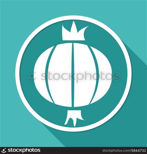 Icon onion on white circle with a long shadow