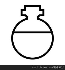 Icon Outline Bottle isolated on white background. Magic Potion in Flask. Vector illustration for your design, game, card.