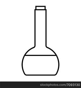 Icon Outline Bottle isolated on white background. Magic Potion in Flask. Vector illustration for your design, game, card.