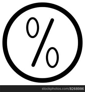 Icon percent vector in round. App badge for investment illustration. Icon percent vector