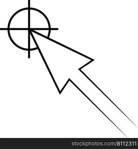 Icon pointer target vector cursor arrow in centre