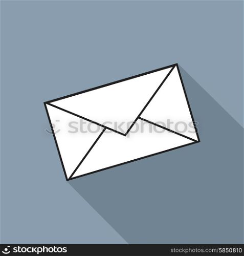 Icon postal envelope with a long shadow