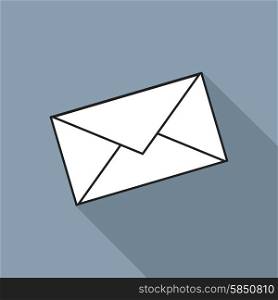 Icon postal envelope with a long shadow