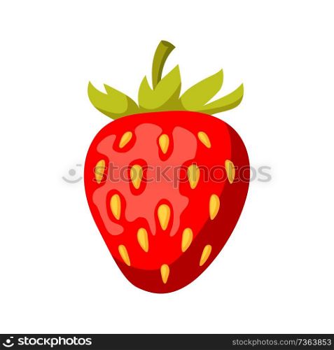 Icon red strawberry. Illustration solated on white background.. Icon red strawberry.