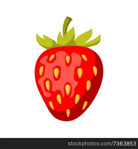 Icon red strawberry. Illustration solated on white background.. Icon red strawberry.