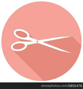 Icon scissors with a long shadow