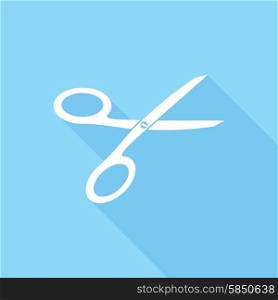 Icon scissors with a long shadow