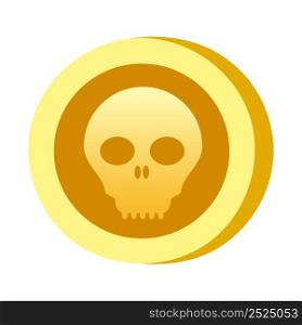 Icon Scull shape. Gambling symbol, object. Vector illustration isolated. Icon Scull shape. Gambling symbol, object. Vector illustration