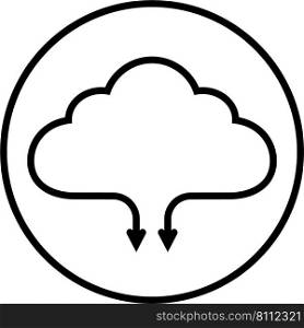 Icon service cloud data storage, simple icon download upload data