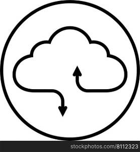 Icon service cloud, data storage simple icon download, upload data