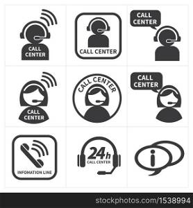 icon set call center.