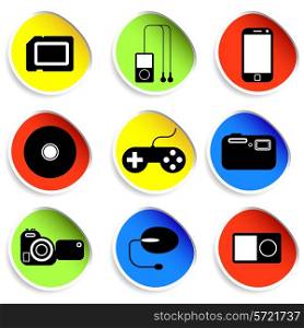 Icon set of electronic gadgets