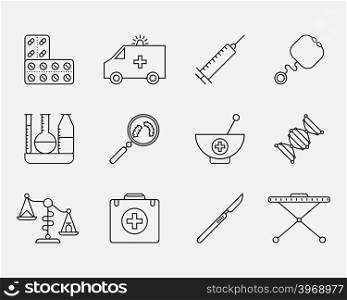 Icon Set of Medical styled signs, symbols