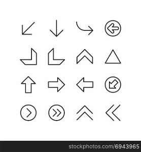 Icon set of miscellaneous arrows