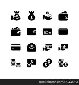 Icon set of money and finance
