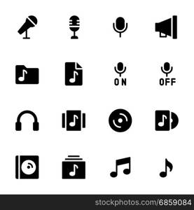 Icon set of music