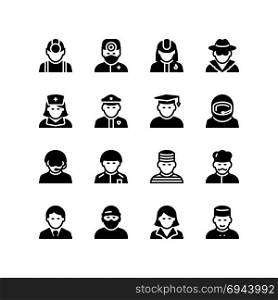 Icon set of service industry people