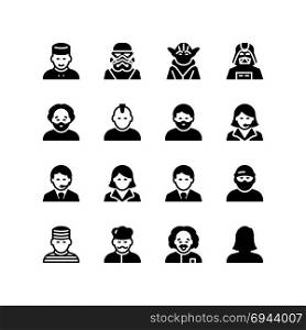 Icon set of user and people
