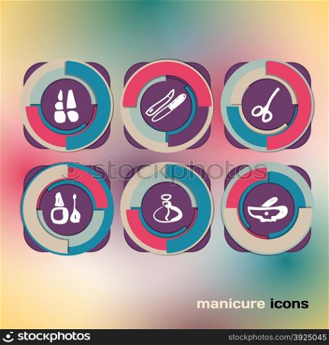 Icon set on on manicure