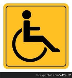 icon sign invalid disabled, vector symbol yellow square with rounded corners invalid disabled