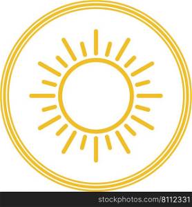 Icon sign of summer yellow warm sun