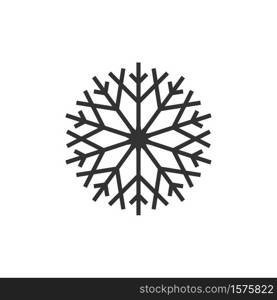 Icon snowflake. Black winter snowflake. Vector illustration