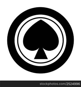 Icon Spades shape. Gambling symbol, object. Vector illustration isolated. Icon Spades shape. Gambling symbol, object. Vector illustration