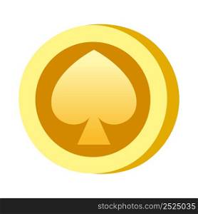 Icon Spades shape. Gambling symbol, object. Vector illustration isolated. Icon Spades shape. Gambling symbol, object. Vector illustration