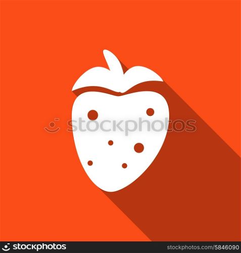 Icon Strawberry with a long shadow