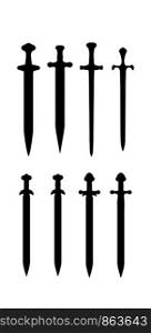 icon sword. Cold steel medieval arms, flat design.