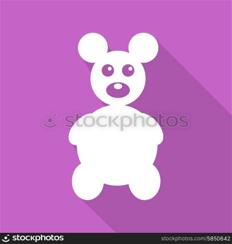 Icon Teddy Bear Toy on long shadow