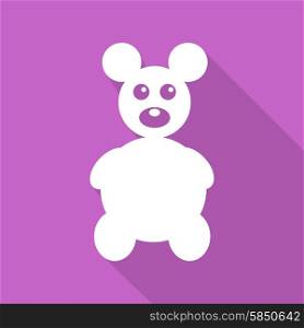 Icon Teddy Bear Toy on long shadow